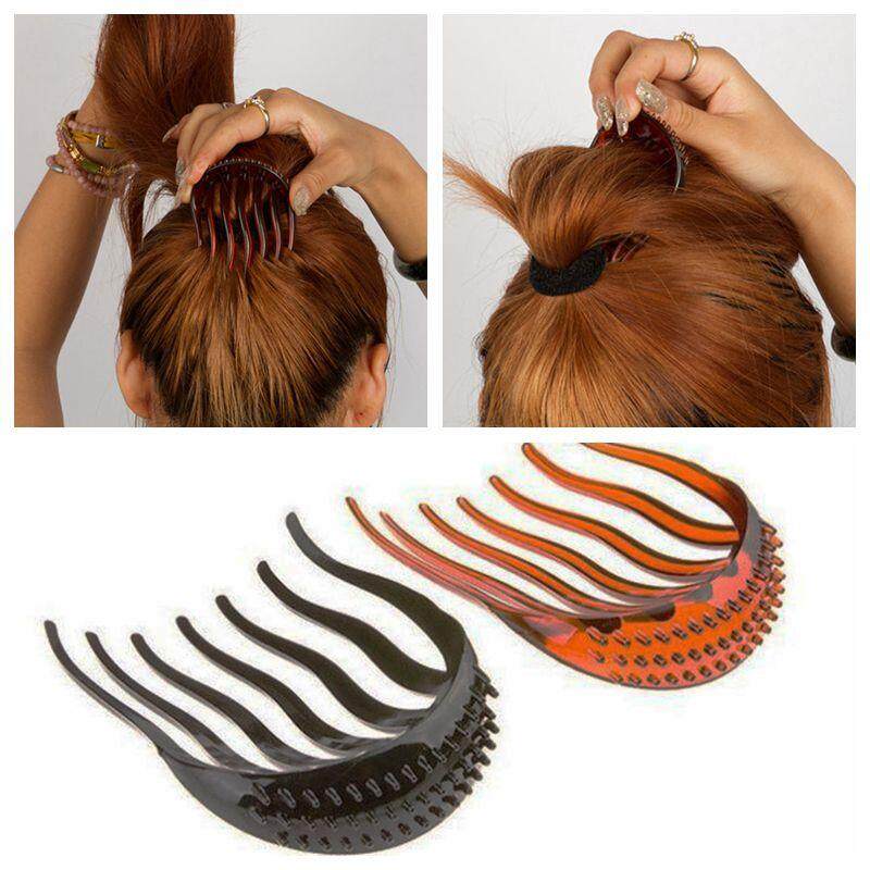 2Pcs Useful Women Volume Inserts Hair Clips Bouffant Ponytail Hair Comb Style Maker Hair Accessories
