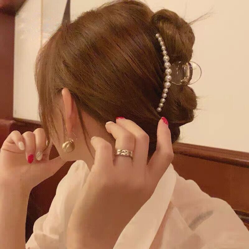 Women Big Hair Claws Bathing Hair Clips Imitation Pearl Female Hair Accessories For Girls Barrettes Hair Pins Headwear